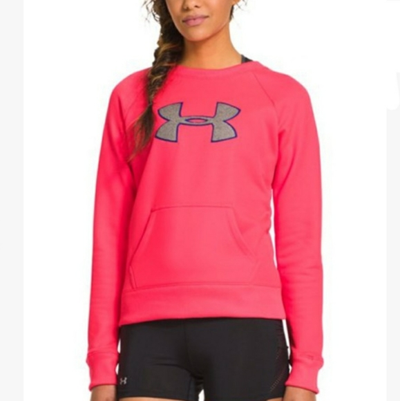 Under Armour Sweaters - Under Armour Neon Pink Pullover Sweatshirt
